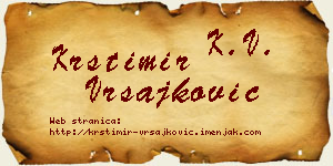 Krstimir Vrsajković vizit kartica